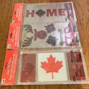 Canada day window clings super gel glass stickers red white mello smellow